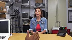 I-i'm the office girl with glasses, smooth pussy, and big black cock deepthroat