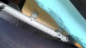 a glimpse under the nylon skirt revealing panties