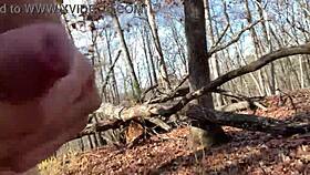 getting naked and ripping clothes for outdoor cumshot fun 😏