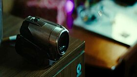 Silent night with sexy topless brunette model?