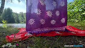 We had to bang by the river, so risky with Alisa Lovely