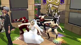 Hei, uită-te la parodia hentai a nunții lui Superman și Supergirl, cu inima frântă de cuckold