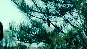 Silent night with sexy topless brunette model?