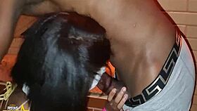 Latina Brunette Morena Gives Blowjob To Will's Giant Cock In Lingerie