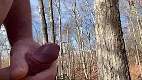 getting naked and ripping clothes for outdoor cumshot fun 😏