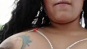 Short, juicy Mexican amateur with great big natural tits takes on the task