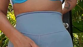 hot teacher flaunts huge yoga pants collection