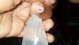 Preparing my penis with ice for a hard pussy pounding in web chat.