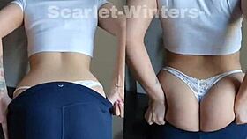 hot teacher flaunts huge yoga pants collection