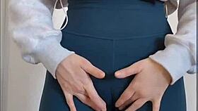 hot teacher flaunts huge yoga pants collection