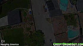 lesbians caught on drone by the pool