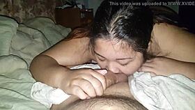 Asian Amateur Wife Sucks Cock in Homemade Video