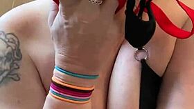 Why does the blonde milf stuff her panties while masturbating?