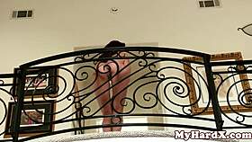 tanned redhead with piercing gets close-up attention and interaction.