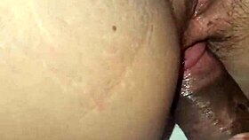 Cute amateur girl with big ass uses her pussy to milk monster cock in USA.