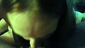 Girlfriend gives redhead friend blowjob and swallows