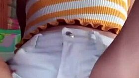 In bigo live, a horny asian shows off her cameltoe pussy in a steamy session