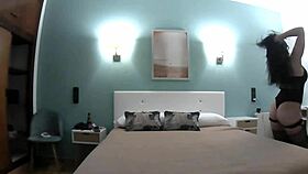 Fucking the hotel owner's wife with big tits and hairless pussy