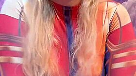 Captain Marvel Rides Ebony Dildo Hard