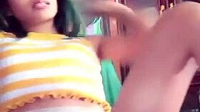 In bigo live, a horny asian shows off her cameltoe pussy in a steamy session