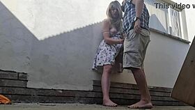 Intimate Outdoor Fucking Behind Restroom at Bed and Breakfast. Passionate Public Encounter.