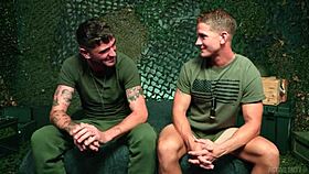 i'm the sexy hunk eating that tatted soldier's cum after riding his monster cock bareback