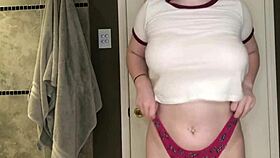 Bouncing Boobs and Dropping Wet Curves in a Steamy Bathroom POV Scene