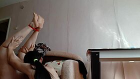 girls explore orgasm through tied legs and licking in fetish play