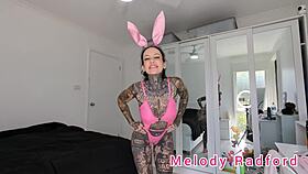 Melody Radford Tries Pink Leather Micro Bikini