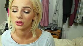 Bella Rose pulls up stepbro's big cock. She can't wait to take it all!