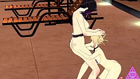 Toga shinobu a futanari babe enjoys halloween hentai with big tits and cock.