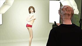 gorgeous hot model seduced by handsome photographer in 3d hentai