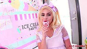 little aria banks, wanna try my hard cock after that toy?