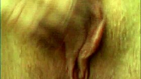 Milf gropes her hairy pussy