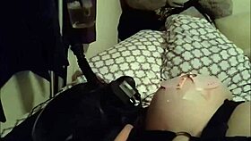 bbw in mask bubbles and screams loudly