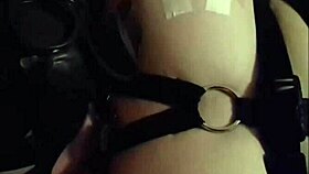 bbw in mask bubbles and screams loudly