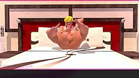 futa feels pleasure in self sucking cock