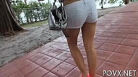 A Teen's POV Blowjob In The Outdoors: Hardcore Contrast To Nature's Calm