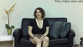 Intense BBW Maisy handjob during fat casting session