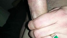 At the party, blowing my friend zach with big cock action.