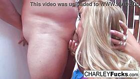 Charley london keyes and samantha saint blow big tits brunette in hardcore cumshot sex