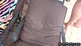 reality coed foursome orgy includes blowjobs, pov fucking at outdoor party