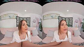 Vrallure twists and turns with natural tits in voyeur masturbation