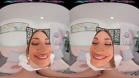 Vrallure twists and turns with natural tits in voyeur masturbation