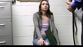 Hot College Teen 18+ Caught Stealing Law Book and Punished Hard for Crime!