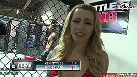 Blonde slut fucks boxing winner