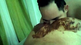 Licking my wife's huge ass.