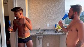 i and two friends starting the brotherhood with fucking and gaping asses