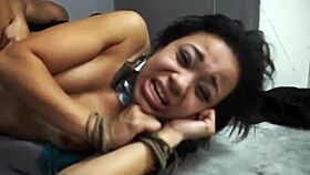 Adrian binds and dominates real prostitute with rough vibrating dildo bondage for first time.