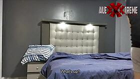 I help my neighbor make the bed and we end up fucking